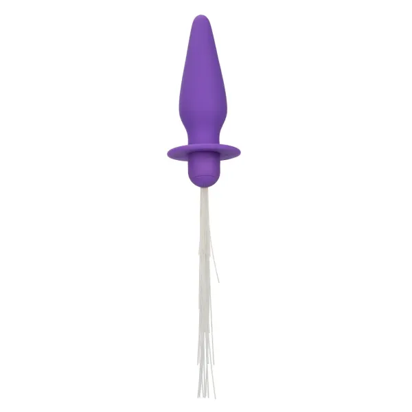 Plug anale silicone viola con frange luminose