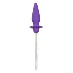 Plug anale silicone viola con frange luminose Plug anale silicone viola con frange luminose