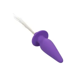 Plug anale silicone viola con frange luminose Plug anale silicone viola con frange luminose