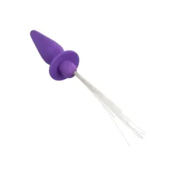 Plug anale silicone viola con frange luminose Plug anale silicone viola con frange luminose