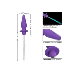 Plug anale silicone viola con frange luminose Plug anale silicone viola con frange luminose