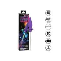 Plug anale silicone viola con frange luminose Plug anale silicone viola con frange luminose