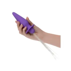 Plug anale silicone viola con frange luminose Plug anale silicone viola con frange luminose
