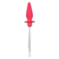 Plug anale silicone rosa con frange luminose