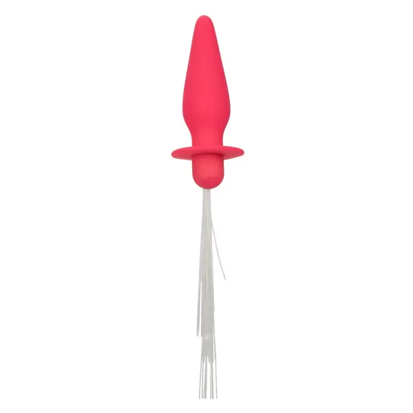 Plug anale silicone rosa con frange luminose