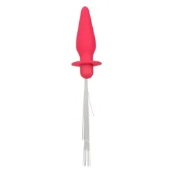 Plug anale silicone rosa con frange luminose Plug anale silicone rosa con frange luminose