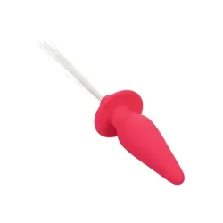 Plug anale silicone rosa con frange luminose Plug anale silicone rosa con frange luminose