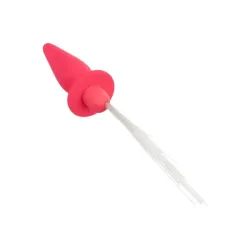 Plug anale silicone rosa con frange luminose Plug anale silicone rosa con frange luminose