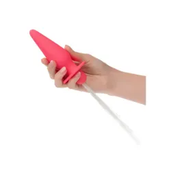 Plug anale silicone rosa con frange luminose Plug anale silicone rosa con frange luminose