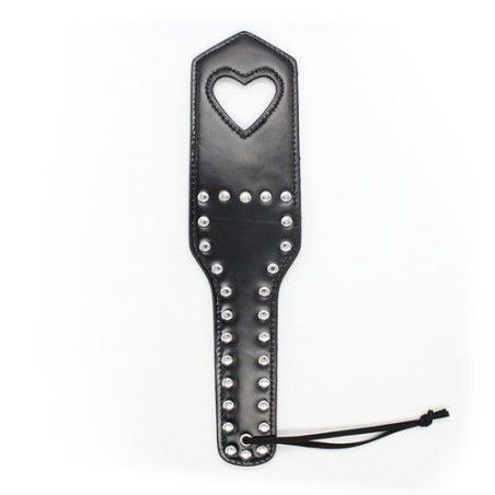 Paddle sculacciatore borchie cuore nero 31 cm