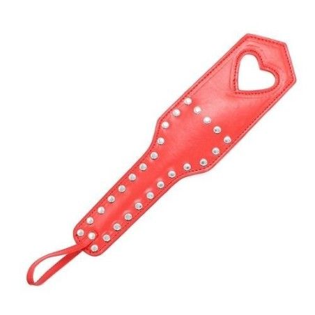 Paddle sculacciatore borchie cuore rosso 31cm