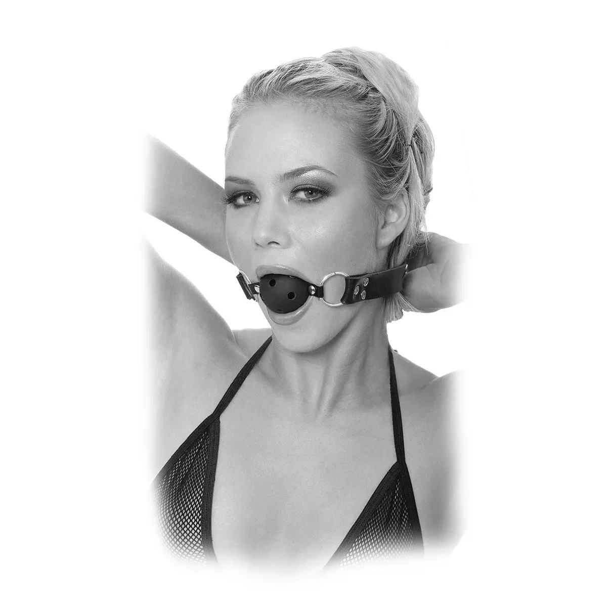 Ball gag traspirante nera fetish