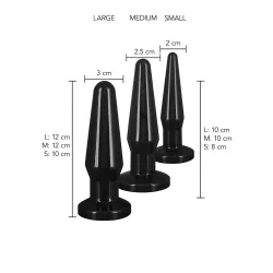 Kit plug anali 3 pz nero Kit plug anali 3 pz nero