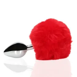 Plug Anale metallo Fox Tail rosso 13,5 cm Plug Anale metallo Fox Tail rosso 13,5 cm