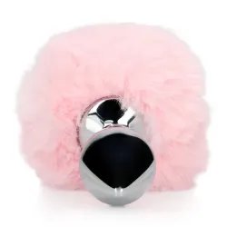 Plug Anale metallo Fox Tail rosa 13,5 cm Plug Anale metallo Fox Tail rosa 13,5 cm