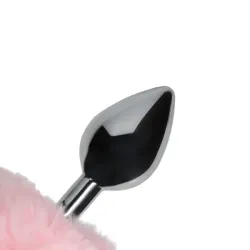 Plug Anale metallo Fox Tail rosa 13,5 cm Plug Anale metallo Fox Tail rosa 13,5 cm