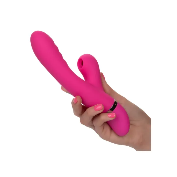 Vibratore rabbit + succhia clitoride fucsia