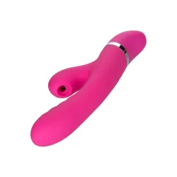 Vibratore rabbit + succhia clitoride fucsia Vibratore rabbit + succhia clitoride fucsia