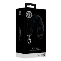 Plug anale metallo coda volpe Nera Plug anale metallo coda volpe Nera