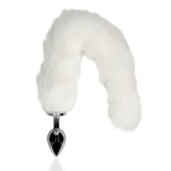 Plug anale metallo coda volpe Bianca Plug anale metallo coda volpe Bianca