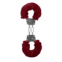Manette in metallo pelose bordeaux