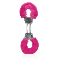 Manette in metallo pelose fucsia