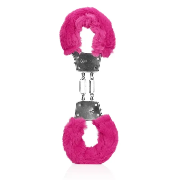 Manette in metallo pelose fucsia