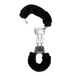Manette in metallo pelose nere Manette in metallo pelose nere