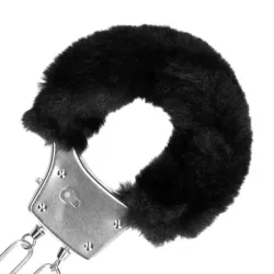 Manette in metallo pelose nere Manette in metallo pelose nere
