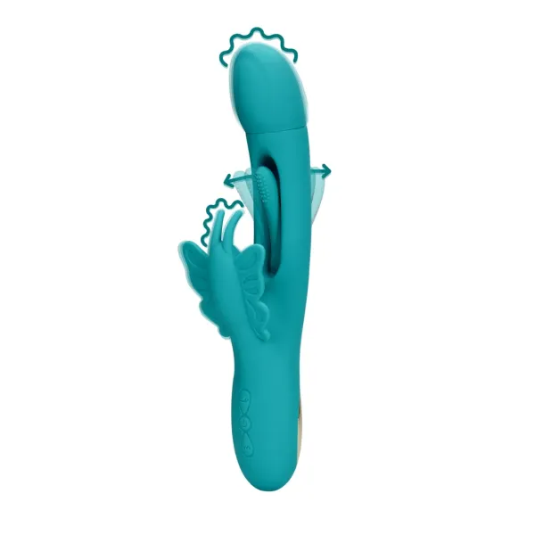Vibratore rabbit butterfly G-Spot verde acqua