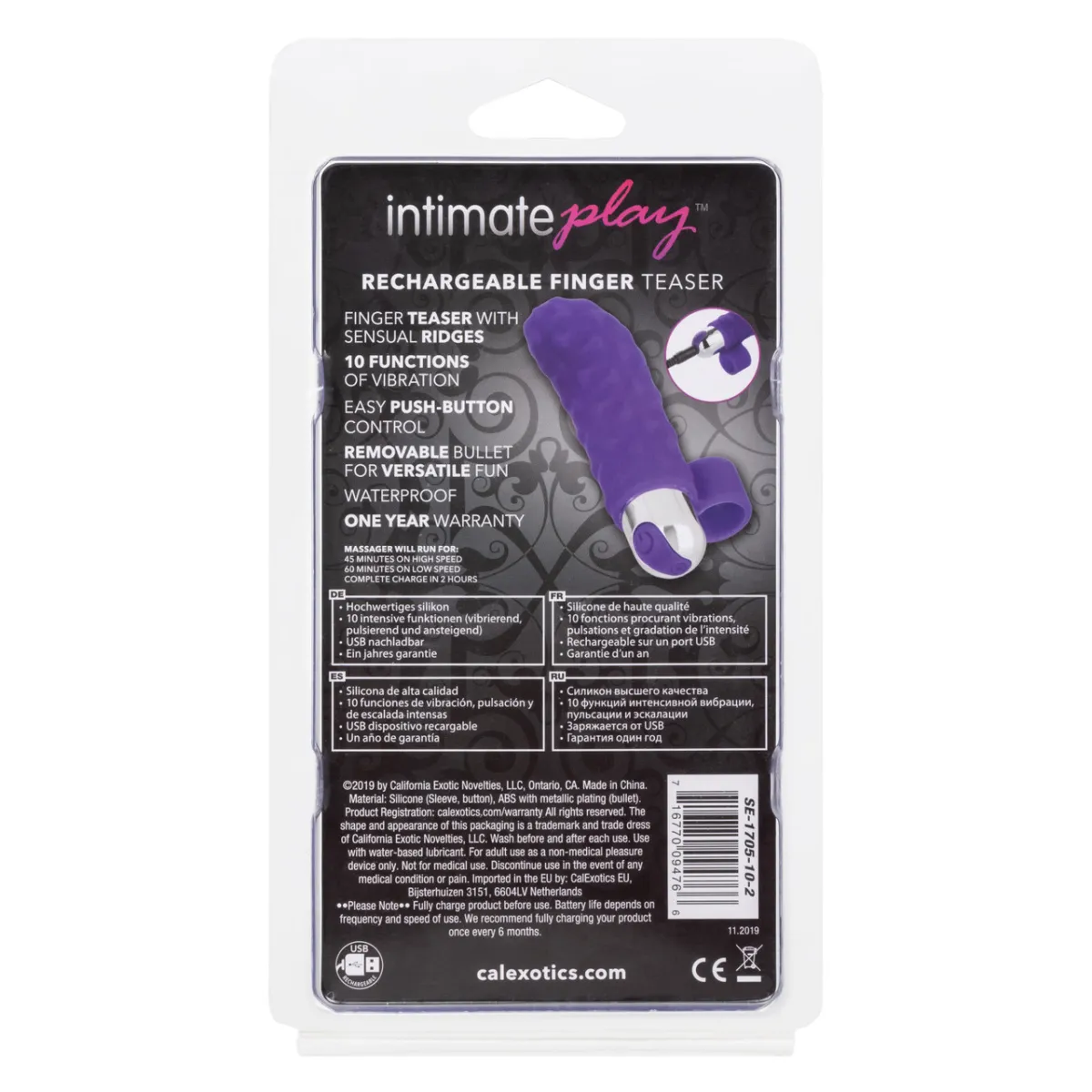 Vibratore dito ricaricabile Intimate 7,5 cm