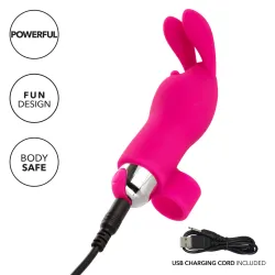 Vibratore da dito Bunny ricaricabile fucsia