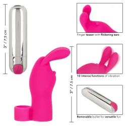 Vibratore da dito Bunny ricaricabile fucsia
