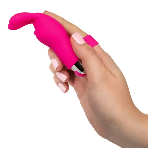 Vibratore da dito Bunny ricaricabile fucsia