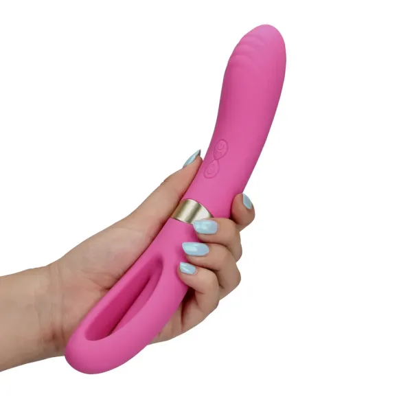 Vibratore punto G effetto flapping rosa 24 cm
