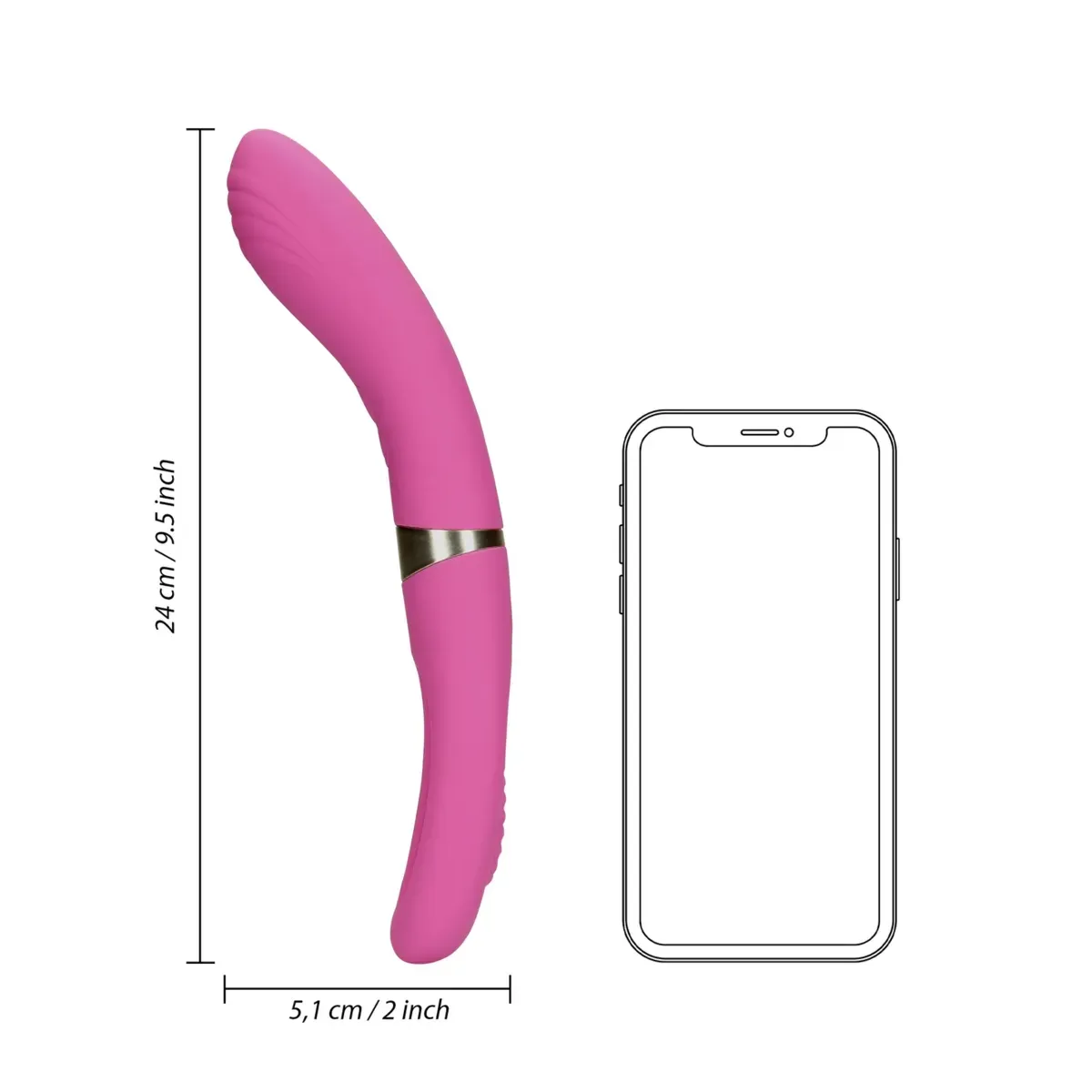 Vibratore punto G effetto flapping rosa 24 cm