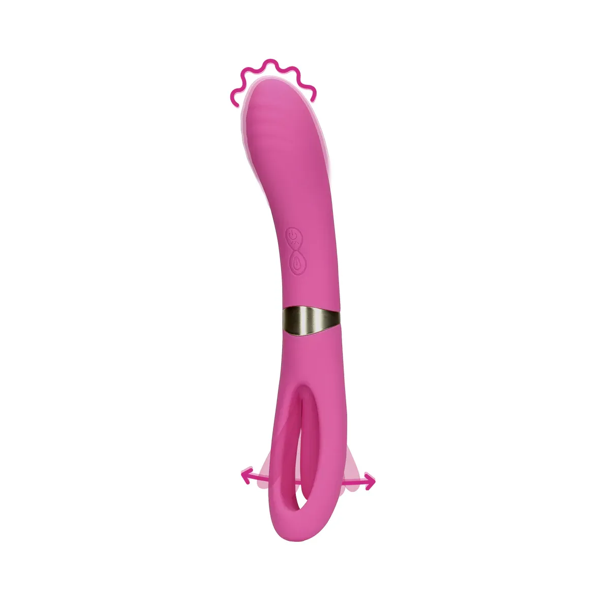 Vibratore punto G effetto flapping rosa 24 cm