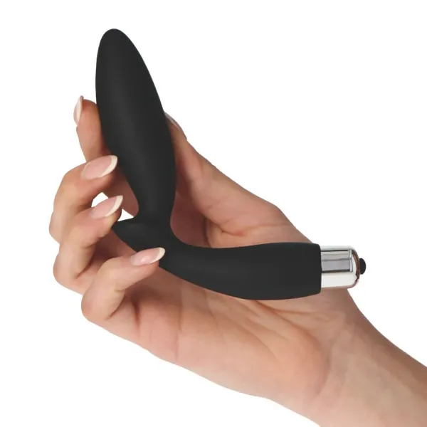 Vibratore prostata silicone nero 10 cm