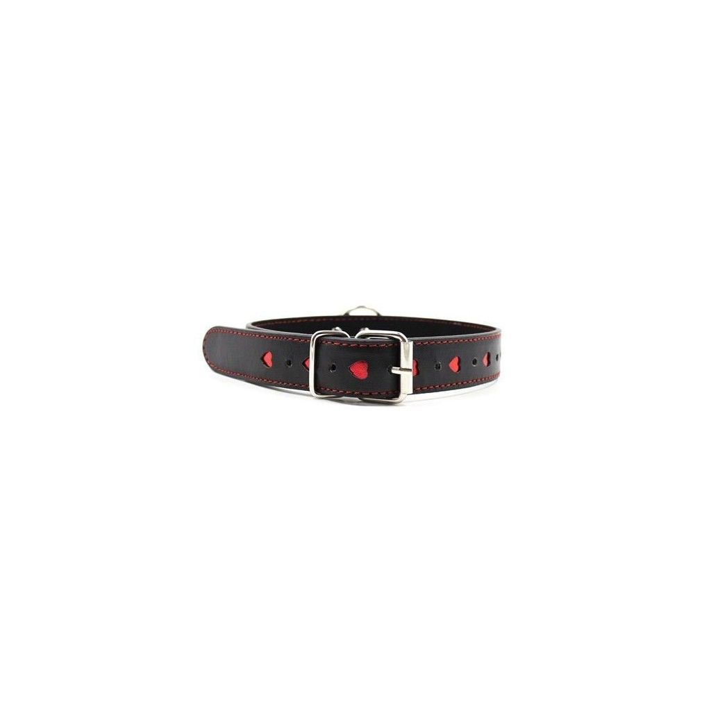 Easy collar leash black collare con guinzaglio con cuore