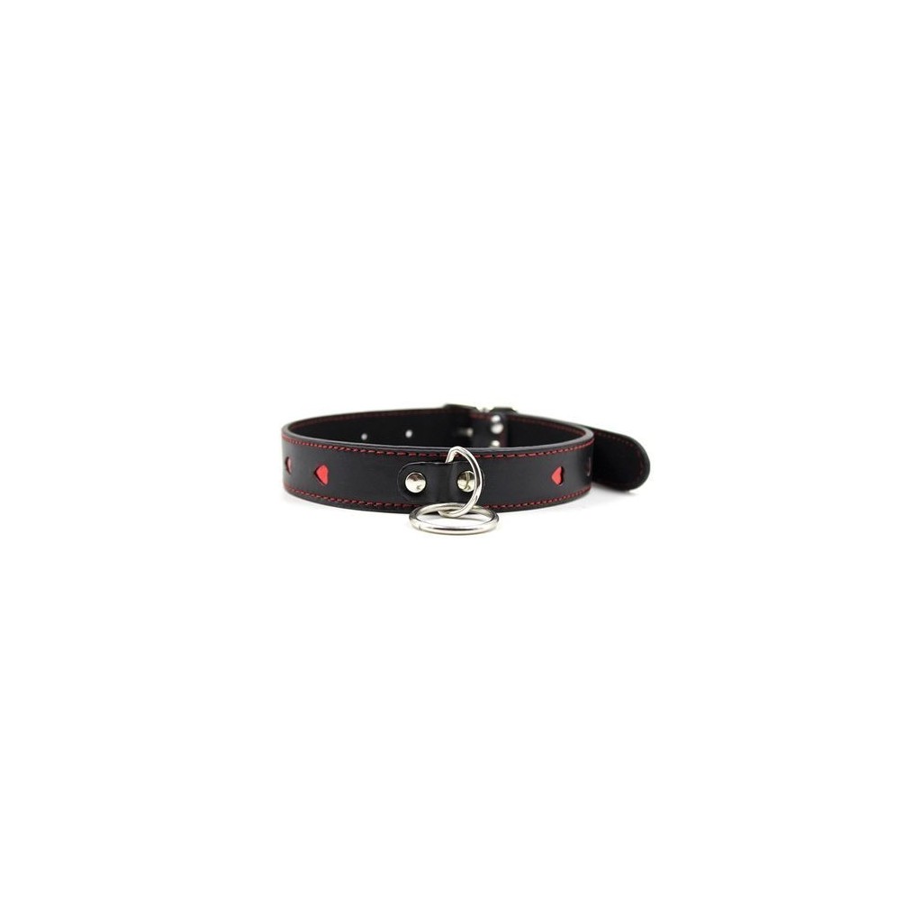 Easy collar leash black collare con guinzaglio con cuore
