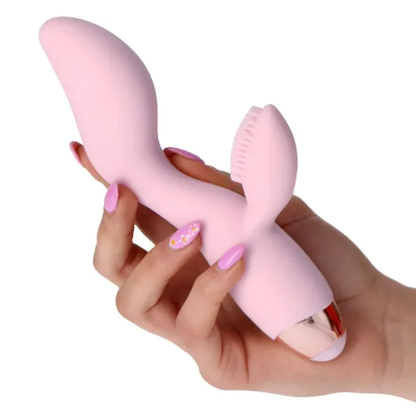 Vibratore rabbit doppio silicone rosa