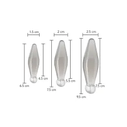 Set 3 plug anali da dito trasparenti Set 3 plug anali da dito trasparenti