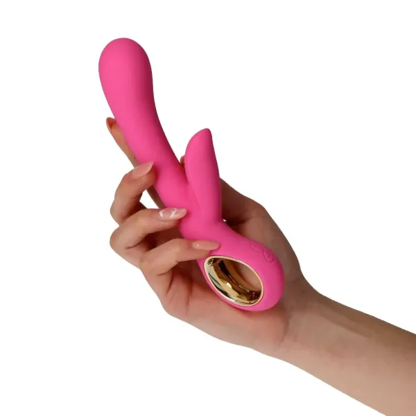 Vibratore rabbit Petal grip silicone rosa