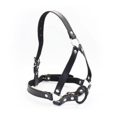 Imbracatura da viso con ring gag nera