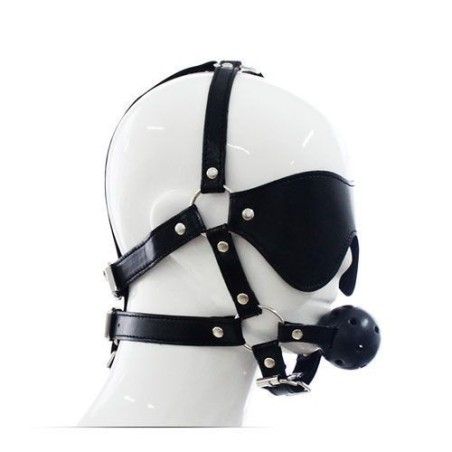 Imbracatura viso con maschera e ball gag