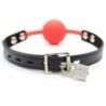 Ball gag non traspirante rossa con lucchetto Ball gag non traspirante rossa con lucchetto