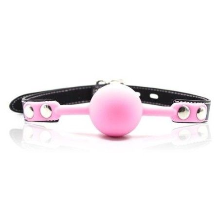 Ball gag non traspirante rosa con lucchetto