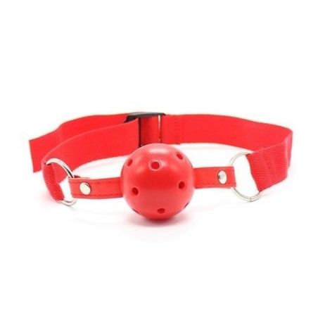 Ball gag bdsm traspirante rosso