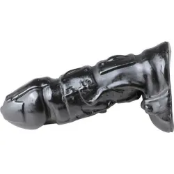 Fallo realistico e testicoli 18 cm All Black Fallo realistico e testicoli 18 cm All Black
