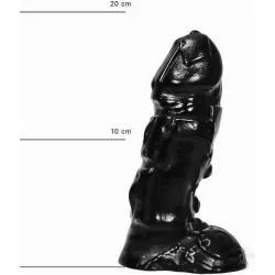 Fallo realistico e testicoli 18 cm All Black Fallo realistico e testicoli 18 cm All Black